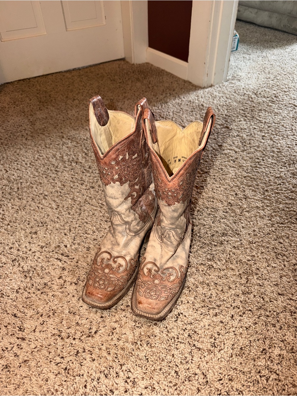 Women's Two-Tone Brown Western Cowboy Boots